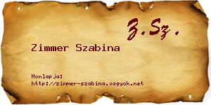 Zimmer Szabina névjegykártya